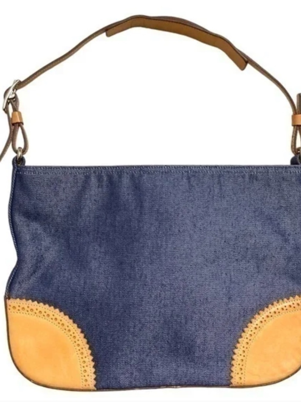 Coach vintage y2k denim and vachetta leather shoulder bag 8141